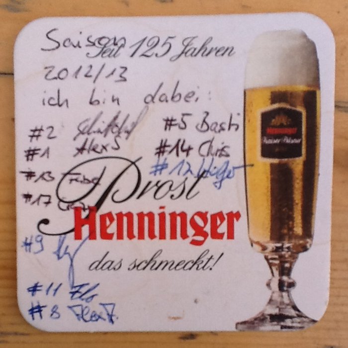 3 kg Hackfleisch und der Bierdeckel 2012/2013